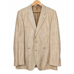 Vintage Panhandle Slim Golden West Western Blazer Tan Textured Sport Coat